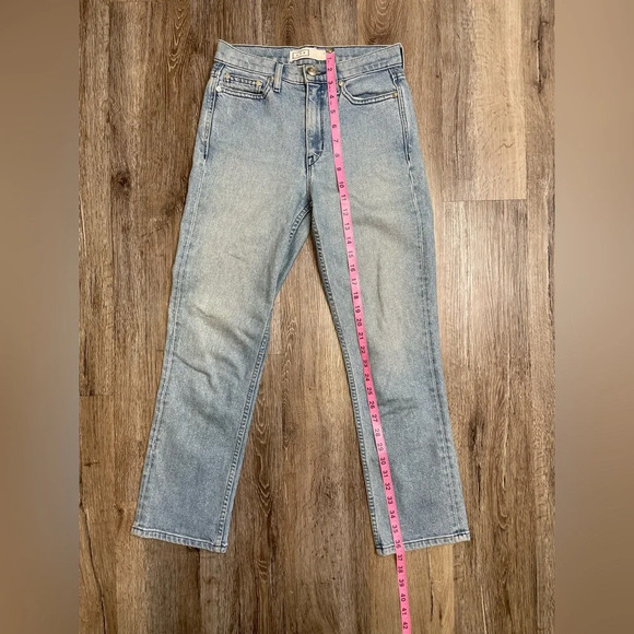 AYR Yes Yes Yes Jeans Size 24 Straight Crop Irie Wash Blue Cotton Blend - Picture 14 of 16